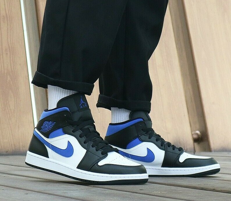 air jordan 1 mid white racer blue